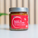Ragù di lenticchie con miso e shoyu